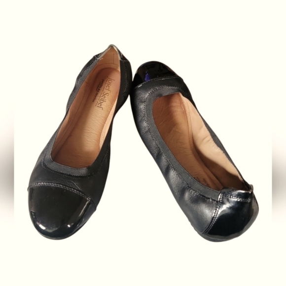 Josef Seibel Women's Pippa 07  Black Cushioned Patent Leather Ballet Flats Sz 39 - Picture 8 of 9